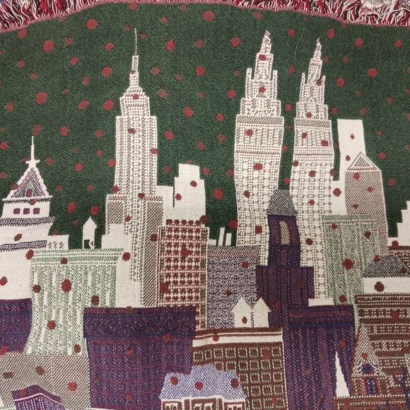VINTAGE Twin Towers NYC CHATHAM Cotton blanket throw 46x67 inches - Picture 4 of 5